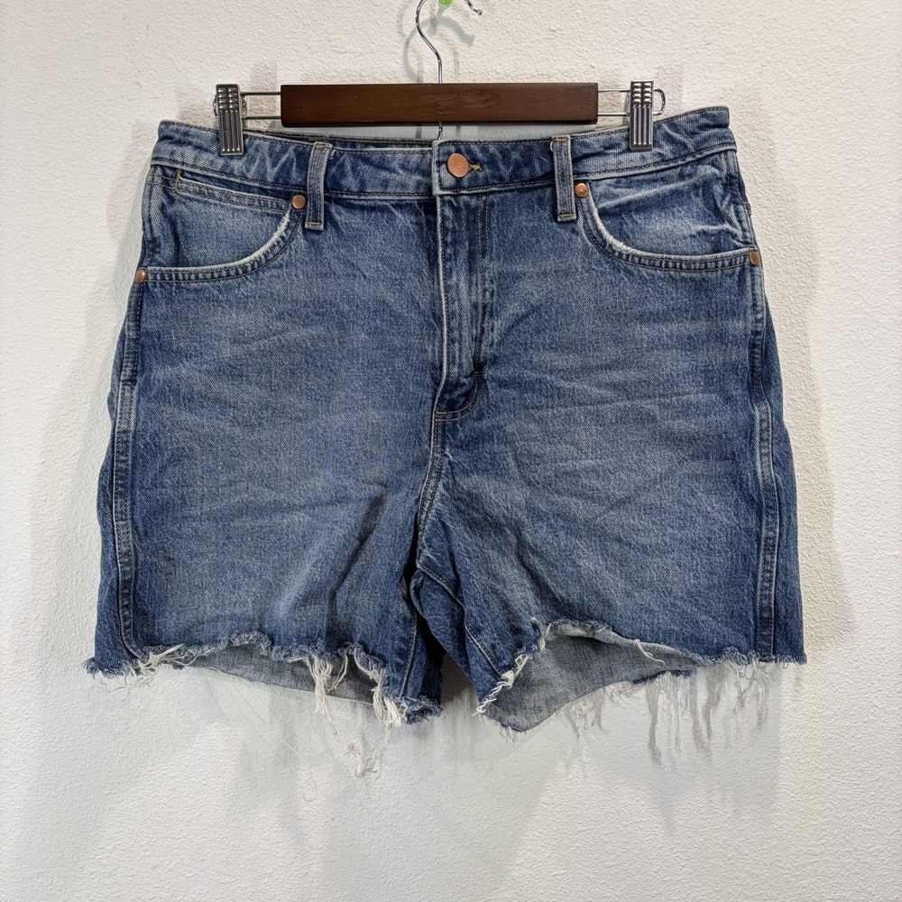 Wrangler Women's Blue Denim 3" Cut Off Shorts Size 31 Average High Rise